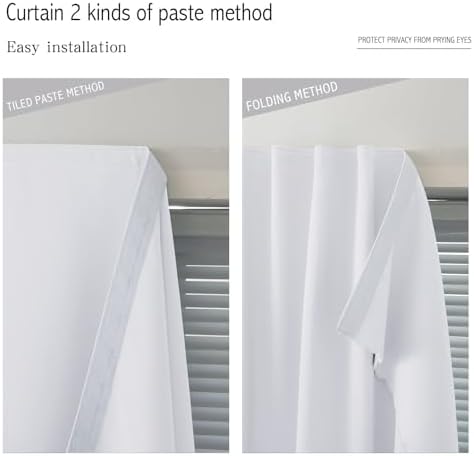 Blackout Curtains with Self Adhesive Tape No Rod No Drill Easy Install Window - Image 6