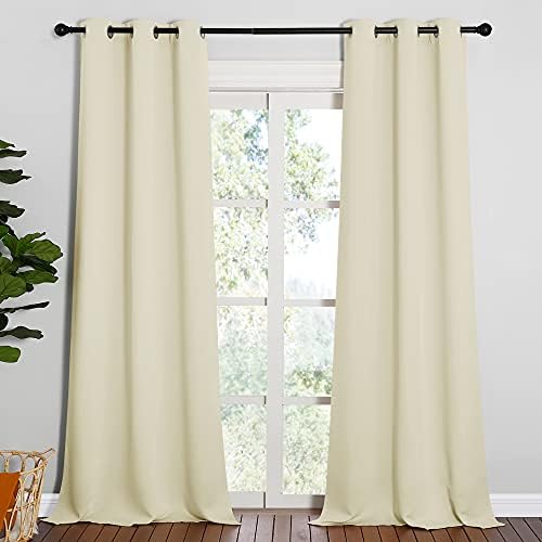 NICETOWN Room Darkening Curtain Panels 2 Panels 42 x 90-inch Beige by NICETOWN