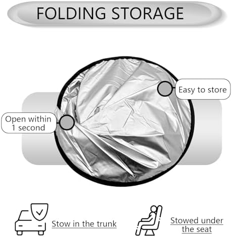 Car Rear Window Sun Shade, 39.37"x19.76" 210T Titanium Silver Foldable Sun Shade - Image 7