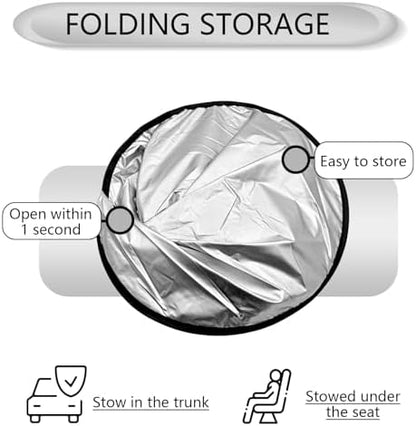 Car Rear Window Sun Shade, 39.37"x19.76" 210T Titanium Silver Foldable Sun Shade - Image 7