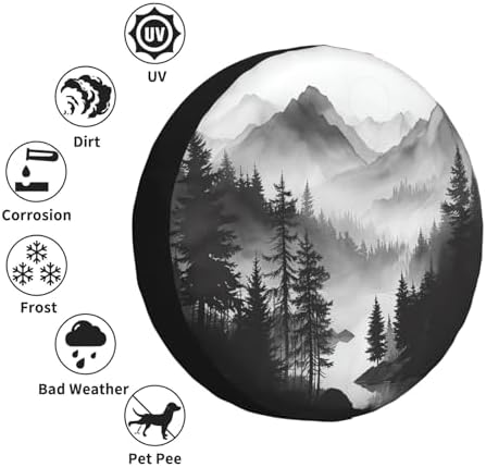 Mountain Lake Tree Landscape Spare Tire Cover Weatherproof Universal Wheel - Image 5