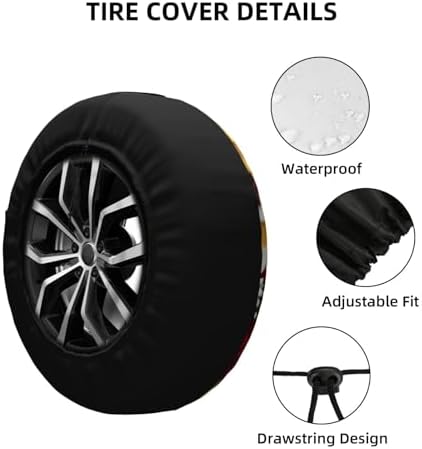Red Roses Yellow Whitechrysanthemums Spare Tire Cover Wheel Protectors - Image 4