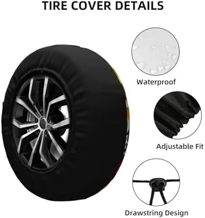 Red Roses Yellow Whitechrysanthemums Spare Tire Cover Wheel Protectors - Image 4