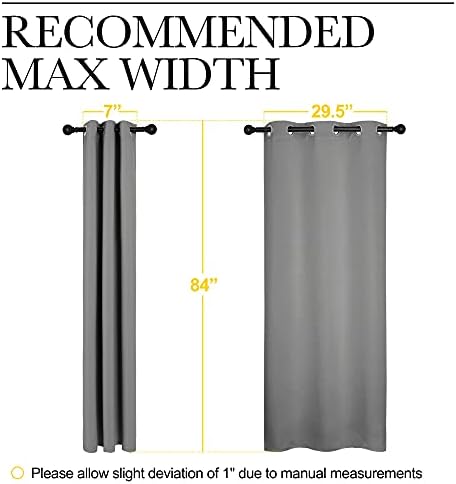 NICETOWN Bedroom Blackout Curtains, 2 Panels, 34 x 84-in - Image 6