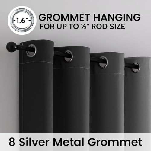 SimpleHome 100% Blackout Ombre Bedroom Curtains Black and Greyish White - Image 4
