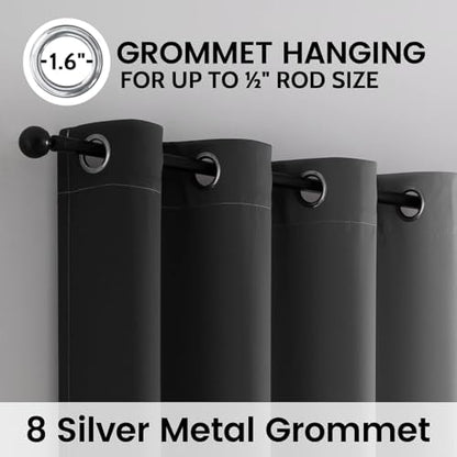 SimpleHome 100% Blackout Ombre Bedroom Curtains Black and Greyish White - Image 4