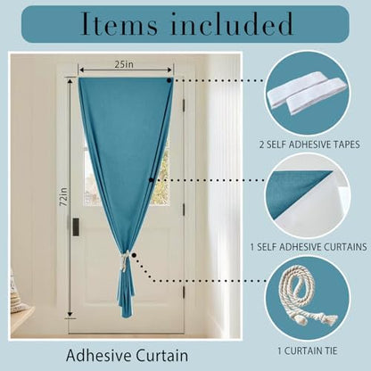 100% Blackout French Door Curtain- Privacy Thermal Insulated Door Window Curtain - Image 6