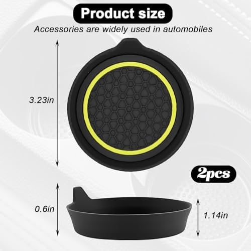 HZEL Car Cup Holder Coasters, Recessed Automotive Drink Mat Decoration - Image 2