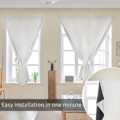 AJAZZ 100% Blackout Stick Curtain Portable Black Out Curtains Adhesive Curtains - Image 6