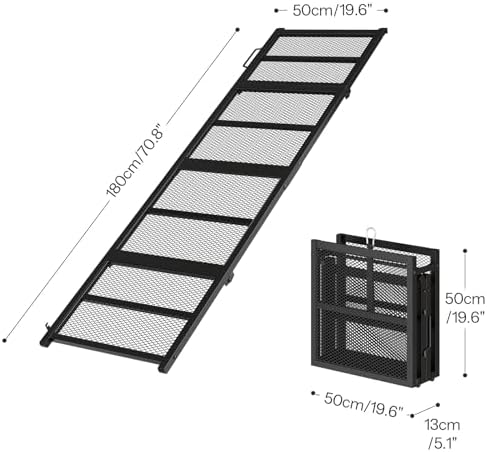 HOOBRO 70.8" Folding Dog Ramp for Car, 4-Fold Pet Ramp for Car SUV Couch - Image 4