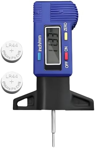 Digital Tire Tread Depth Gauge, 1 Inch/25.4 mm Metal Tread Depth Measurement by YTFRL