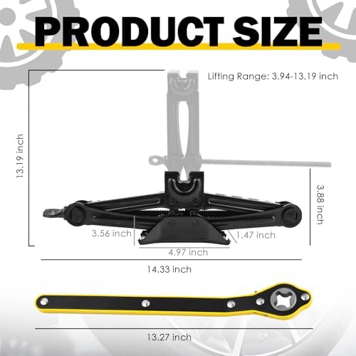 Scissor Jack for Car, 1.5T 3307lbs Capacity Scissor Car Jack Kit - Image 2