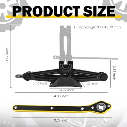 Scissor Jack for Car, 1.5T 3307lbs Capacity Scissor Car Jack Kit - Image 2