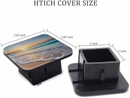 Ocean Sunrise Hitch Covers for Trucks Tropical Ocean Beach Sea Waves Trailer - Image 2