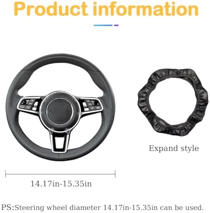 Osilly 15 Inch Carbon Fiber PU Leather Steering Wheel Cover - Image 2