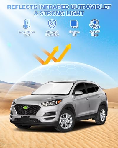 Canvcle Sunshades for Hyundai Tucson 2016-2021 Accessories Windshield Sun Shade - Image 2