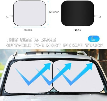 Ziciner 2 PCS Car Windshield Sun Shade, Auto Sun Heat and UV Rays Blocker - Image 2