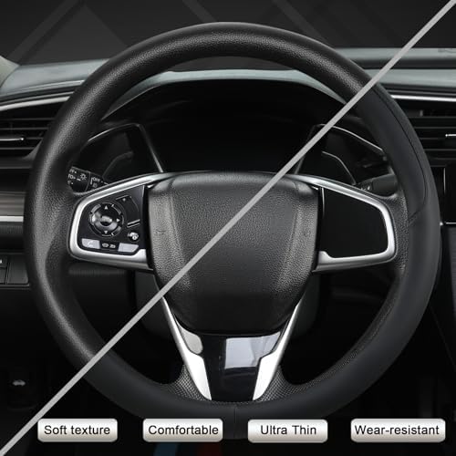 West Llama Thin Slim Car Steering Wheel Cover, Universal 14.5-15 inch Nappa - Image 5