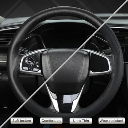 West Llama Thin Slim Car Steering Wheel Cover, Universal 14.5-15 inch Nappa - Image 5