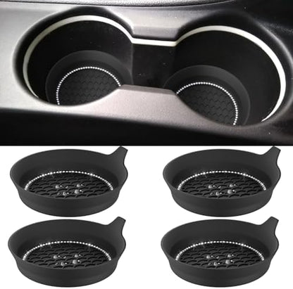 4 PCS Car Cup Coasters, Bling Cup Holder Coaster by BFXM
