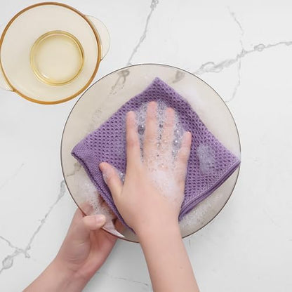Homaxy 100% Cotton Waffle Weave Kitchen Dish Cloths 6-Pack - Image 4