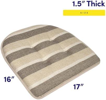 Sweet Home Collection Chair Cushion Memory Foam Pads Tufted Slip Non Skid - Image 2