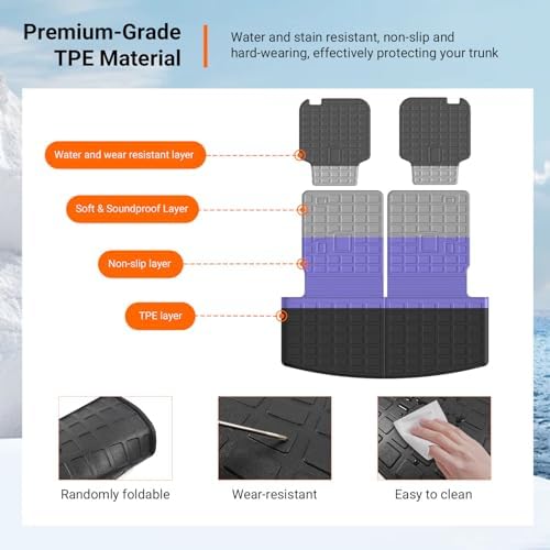 powoq Cargo Mat with Backrest Mats Compatible with 2020-2026 Ford Explorer - Image 5