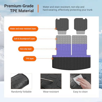 powoq Cargo Mat with Backrest Mats Compatible with 2020-2026 Ford Explorer - Image 5