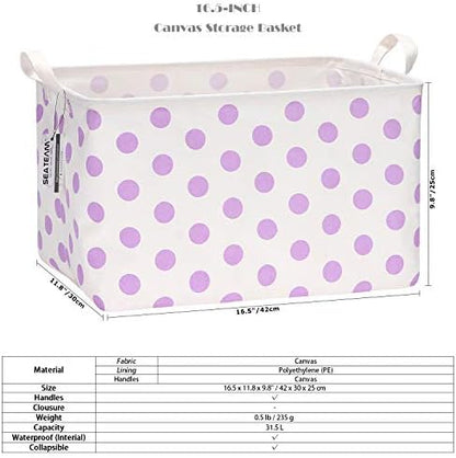 Sea Team Large Rectangle Open-Top Canvas Storage Basket - Image 6
