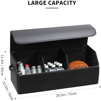 AUTOARK Leather Car Trunk Organizer, Durable Collapsible Adjustable - Image 2
