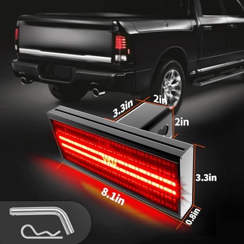 Hitch Cover with LED Light, 6 Rows and 216 pcs LED Chips 6 Mode - Image 2