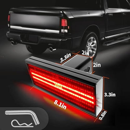 Hitch Cover with LED Light, 6 Rows and 216 pcs LED Chips 6 Mode - Image 2