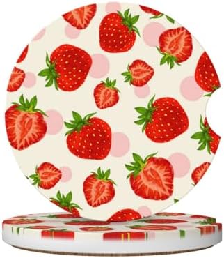 Strawberry Car Coasters for Cup Holder by Unknown