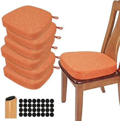 BUYUE Thickened 2.5" Dining Chair Cushions Set of 6, U-Shape High Density Foam by BUYUE
