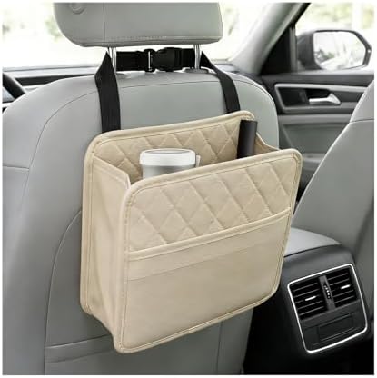 Car Seat Back Organizer, Waterproof Leather Auto Backseat Storage Pocket by Pxobiug
