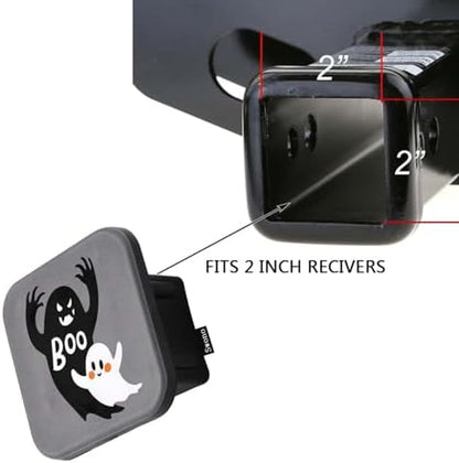 Swono Ghost Hitch Cover 2" Halloween Ghosts Boo Rubber Receiver Tube Hitch Plug - Image 3