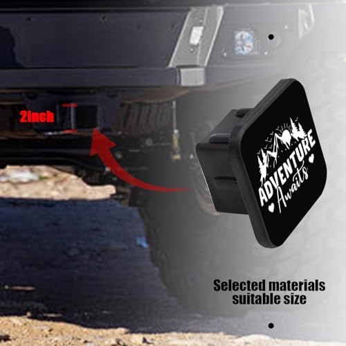 Trailer Hitch Cover, Adventure Awaits Mountain Sunse Hitch Cover Rubber Towing - Image 6