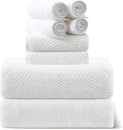Smuge 8pcs Bath Towel Set, 2 Extra Large Bath Towel Sheets, 2 Hand Towels and 4 by Smuge