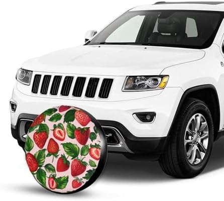 Cute Strawberry Tire Covers Print Pink Tire Wheel Protector - Image 2