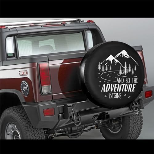 And So the Adventure Begins Spare Tire Cover Camping Tire Wheel Covers - Image 2