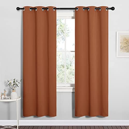 NICETOWN Blackout Curtain Panels, 1 Pair, 34 x 72-inch, Burnt Orange by NICETOWN