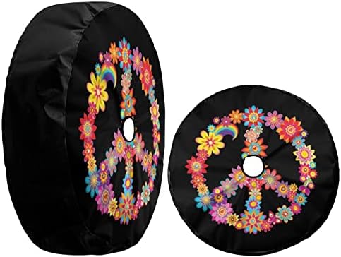 Colorful Peace Flower Spare Tire Cover - Image 3