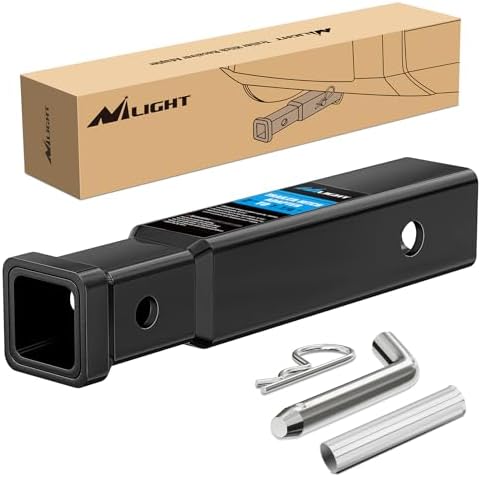 Nilight Trailer Hitch Receiver Extender Adapter | 2" to 1-1/4" Hitch Adapter by Nilight