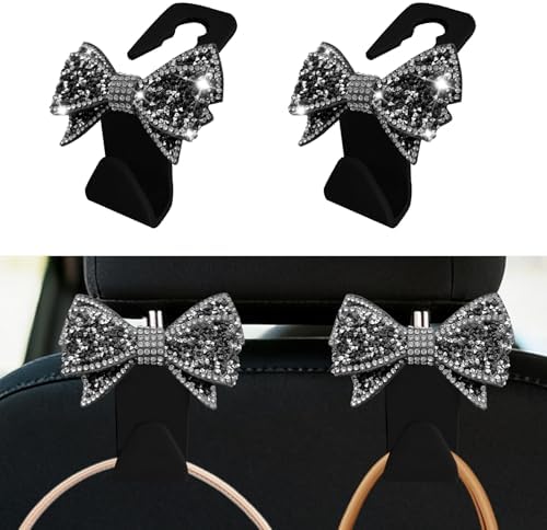 2PCS Car Seat Headrest Hooks, Car Bag Hooks, Cute Bow Knot Vehicle Seatback by Unknown