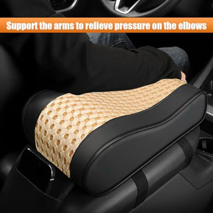 Car Armrest Cushion, Leather Memory Foam Car Center Console Arm Rest Pillow - Image 4