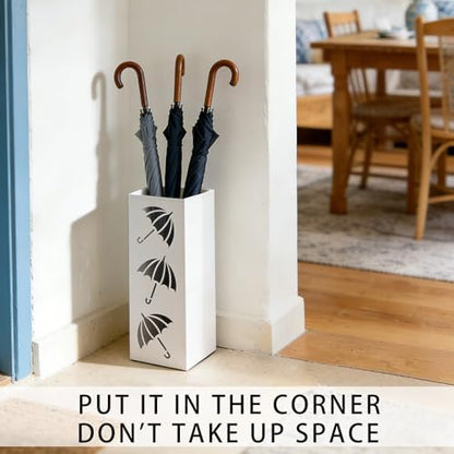 Metal Umbrella Holder, Square Freestanding Umbrella Stand Bucket Storage Indoor - Image 6