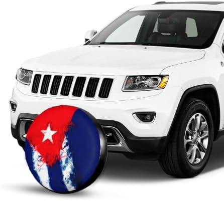 Cuba Cuban Art Flag Spare Tire Cover, Universal Waterproof & Dustproof Wheel - Image 3