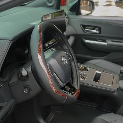 ZHOL Wood Grain 14.5-15 inch Microfiber Leather Steering Wheel Cover, Anti-Slip - Image 5