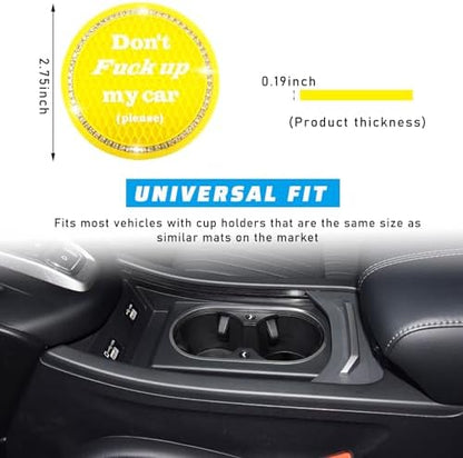 4 PCS Bling Car Cup Coaster, 2.75 Inch Anti-Slip Cup Holder Insert Coasters - Image 2