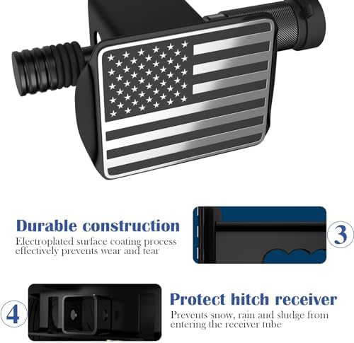 OGYE Heavy American Flag Metal Trailer Hitch Cover - Image 3